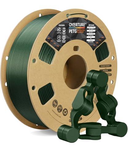 OVERTURE PETG Filamento 1.75mm, 1kg Bobina(2.2lbs), Neatly Wound Durevole PETG Filament per Stampante 3D, Precisione Dimensionale +/- 0.02 mm, 3D Printer Filamento (Verde Militare)
