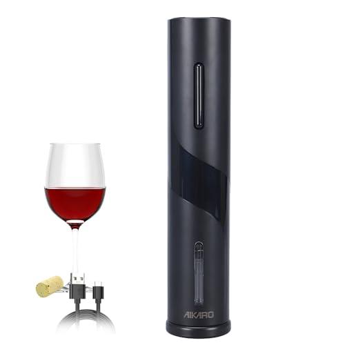 AIKARO - Apri-bottiglie per vino elettrico Cavatappi elettronico automatico, Ricaricabile