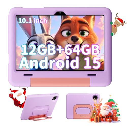 Blackview Tablet Bambini 10 Pollici, Android Tablet per Bambini 3 a 12 Anni, 12GB RAM + 64GB ROM/2TB TF, Controllo Genitori, Gemini AI 2.0, 8MP + 5MP, Face ID, 6600mAh/Widevine L1/WiFi/GMS/GPS/BT 5.0