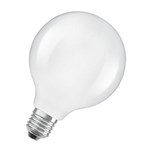 Osram dalla classica forma a globo, con filamento LED decorativo, classe di efficienza energetica A, E27, 11.6W, 2452 lm, 4000 K, bianco freddo. Senza riscaldamento, luce immediata al 100%.