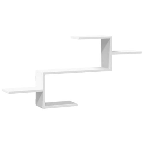 vidaXL Scaffale a Parete Bianco 104x15x49 cm in Legno Multistrato, scaffale a Muro, scaffale espositivo, espositore a Muro, scaffale pensile