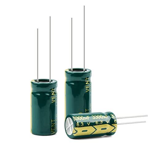 EFARMA Condensatori elettrolitici, 100 pz 6.3V 1500uF Condensatore elettrolitico in Alluminio Condensatore ad Alta frequenza e Bassa ESR, 6.3V1500uF 10x13