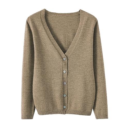 Giacca da donna a mezza stagione, gilet da donna, leggero, estivo con scollo a V, cardigan di grandi dimensioni, cappotto a maniche lunghe, con bottoni, giacca casual, abbigliamento tinta unita