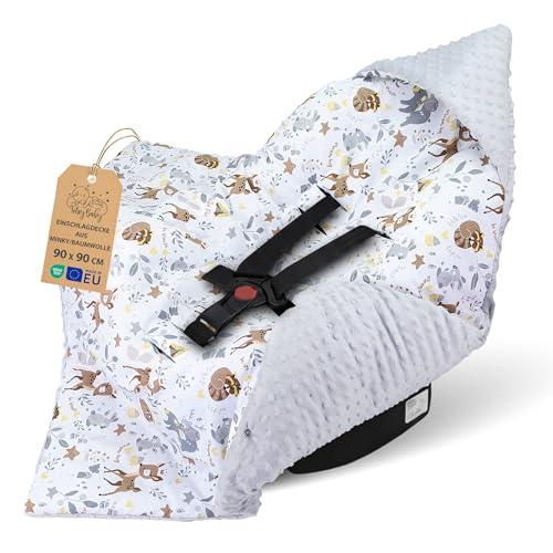 Sacco ovetto coperta invernale 90x90 cm - universale lavabile copertina per passeggino bebe per seggiolino auto bambino o swaddle neonato 0-6 mesi Oeko-Tex Cervo Grigio Chiaro
