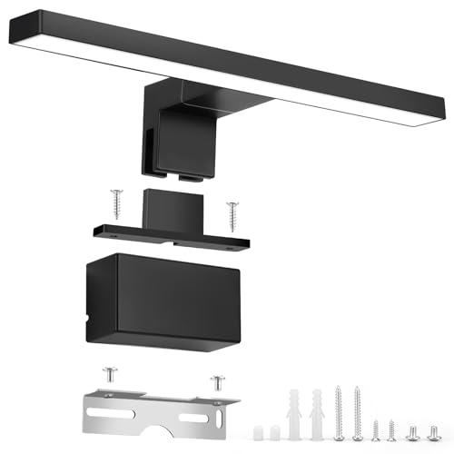 NBEASTKEY Lampada LED per specchio da bagno, 5W 30 cm 230 V Luce neutra 4000K, Lampada da bagno moderna per luce da trucco. IP 44 Impermeabile Nero(1264-30) [Classe energetica G]