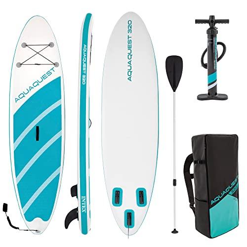 Intex 68242NP - Aqua Quest 320 SUP Gonfiabile, con Pompa Manuale e Remo da 216 cm, PVC, Multicolore, 320x81x15 cm