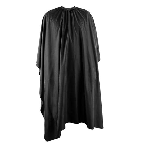 ECENCE Mantella Parrucchieri con chiusura a gancio Nero, 150x120cm, Mantella Barbiere Mantella Taglio Capelli professionale, idrorepellente