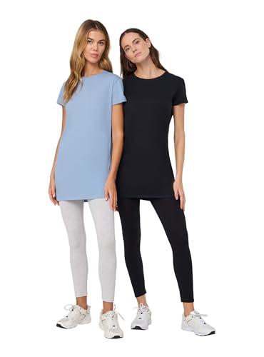 TERRANOVA Pack 2 T-Shirt Maxi a Tinta Unita – 1x Nero, 1x Blu – S