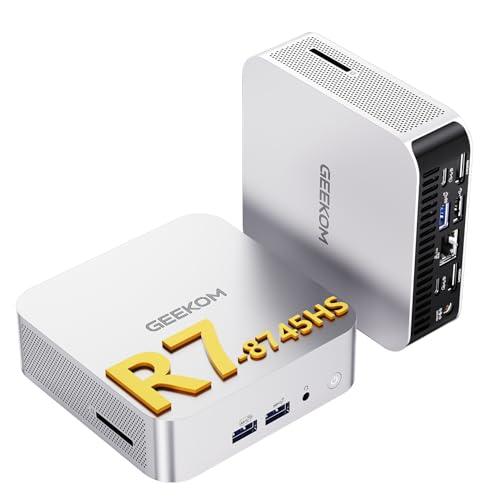 GEEKOM A8 [Mini PC da Ufficio Premium]con AMD Ryzen 7 8745HS|1TB SSD,Standard 16GB DDR5 RAM (non Saldata, fino a 128GB)| USB4.0 | LAN 2.5G | 8K@60Hz | Mini PC Windows 11 Pro | Prestazioni da Desktop