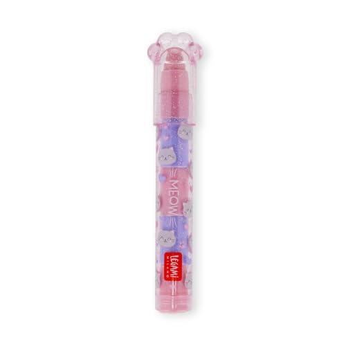 Legami Meow - Gomme da cancellare impilabili, 5 gomme profumate in pratica custodia per penna, design a forma di gatto, per scuola, ufficio e bambini
