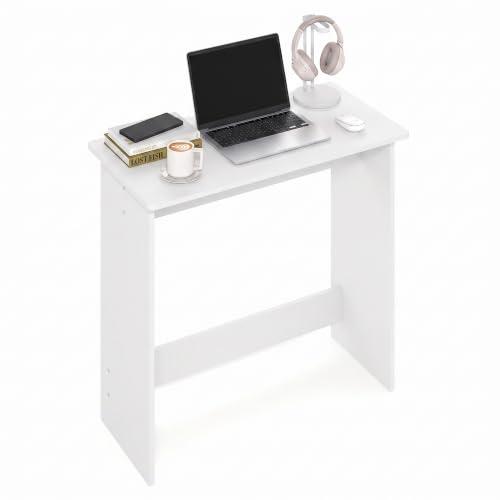 Furinno Semplicistico Tabella di Studio, Legno, Bianco, 39.12 (D) x 79.50 (W) x 75.69 (H) cm