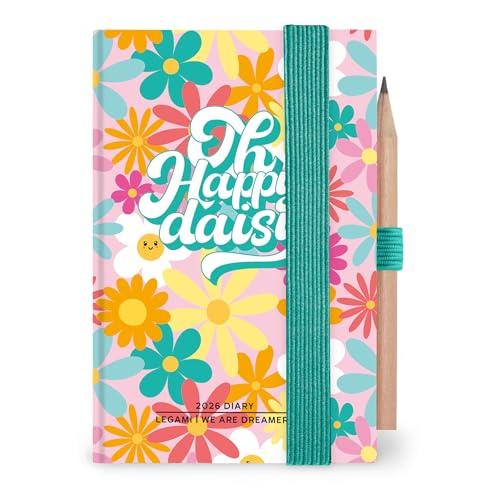 Legami - Agenda Fotografica Bigiornaliera Mini 2026, Daisy, 12 Mesi, Rubrica e Matita Inclusa, Chiusura con Elastico, Diario da Gennaio 2026 a Dicembre 2026, in Carta FSC Certificata, 7x10 cm