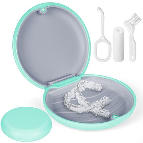 flintronic Porta Apparecchio Denti, Contenitore per Protesi Dentarie, Resistente e Facile da Pulire, per Aligner(Verde)
