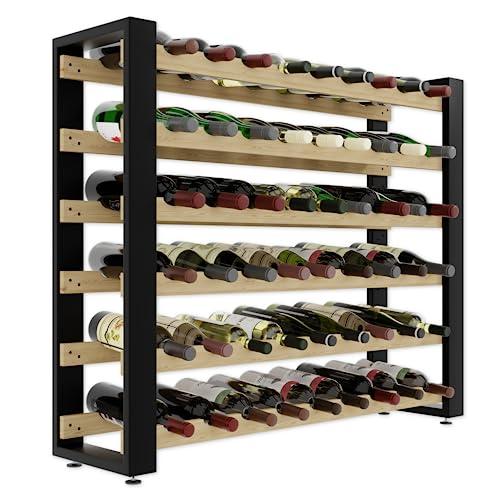 Lenmar Serie RW Portabottiglie in Legno per Bottiglie, Loft 54, 84,5 x 104 x 27, per 54 bottiglie, vino, portabottiglie, cantina, scaffali, portabottiglie