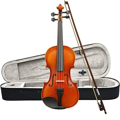 ffalstaff V01 Violino Laminato Finitura Lucida 3/4 - Completo di Archetto, Custodia con Manico e Spallacci e Blocchetto di Colofonia