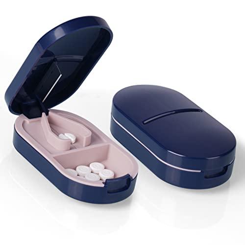 ACWOO Tagliapillole, 1 Pezzi Separatore di Pillole Portatile con Lama per Pillole Piccole e Pillole Grandi, Taglia le Pastiglie Facilmente, Taglia Pillole per Anziani, Bambini, Animali, Viaggi (B)