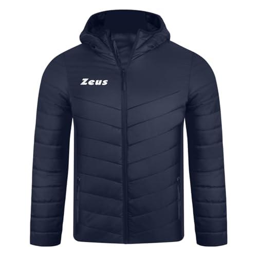 Giubbotto Start Giacca Sportiva Zeus Imbottita con Cappuccio, Nero, Blu, Design a Chevron, Cerniera Intera (IT, Testo, XXL, Regular, Regular, Blu)