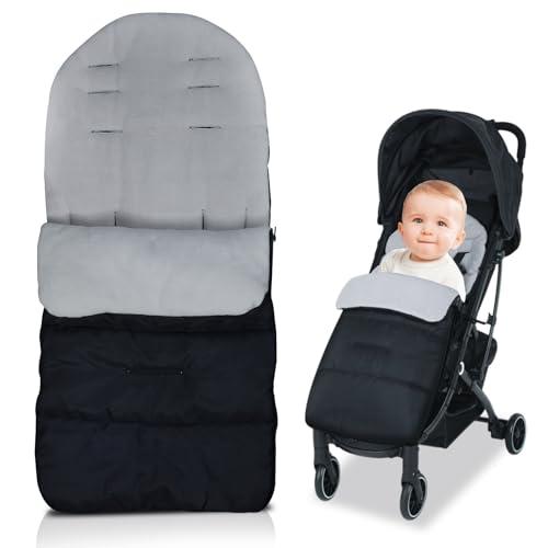 TYBYBB Coprigambe Passeggino Universale, Sacco Passeggino Universale 3 in 1 Sacco Passeggino Invernale Impermeabile Antivento, con Cerniere Laterali, Staccabile per da 0 a 3 anni Baby (Grigio)