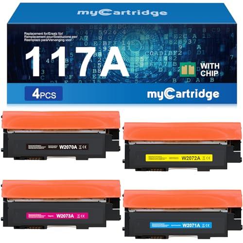 MyCartridge 117A Toner (con Chip) Compatibile con HP Color Laser MFP 178NW 179FNW 179FWG 178NWG 150NW 150A con HP 117A W2070A (4-Pack, Nero/Giallo/Ciano/Magenta)