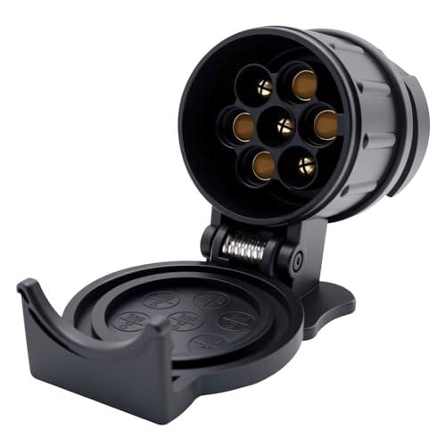 Adattatore 13 a 7 Poli per Gancio di Traino, 12V Impermeabile Femmina a Maschio 13 a 7 pin Connettore Adattatore per Portabici Auto Caravan Rimorchio RV Camion - Nero