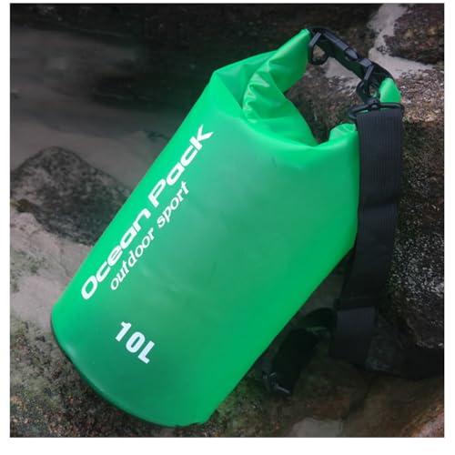 Borsa impermeabile da 10 l, leggera, a tracolla singola, per viaggi, nuoto, canottaggio, kayak, campeggio, spiaggia, verde