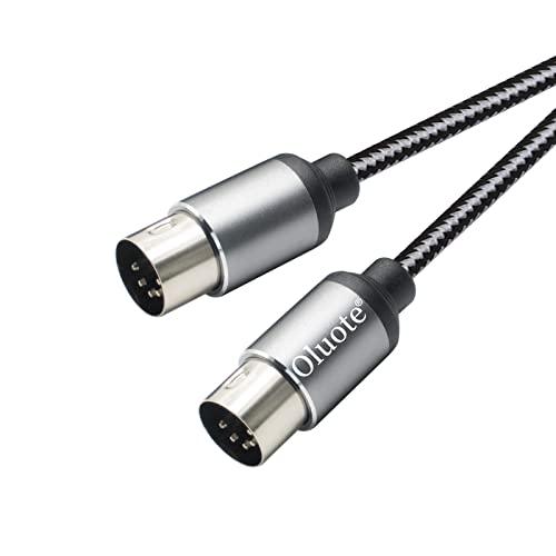 Oluote Cavo MIDI, Spine DIN a 5 pin Maschio a Maschio Cavi per Strumenti Musicali MIDI, Compatibile con Tastiera per Pianoforte (5M)