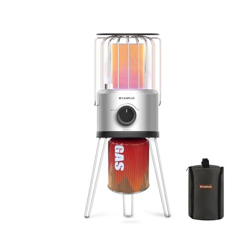 CAMPLUX Nano Stufa a Gas Portatile, 2,34 kW, 2 Livelli, Riscaldamento a 360° per Esterni, Protezione ODS & Anti-ribaltamento, Ideale per Campeggio, Pesca & Giardino, NanoAir 2