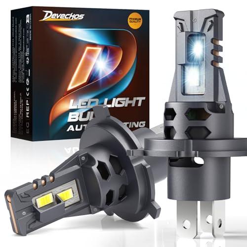 DeveChos H4 LED Lampadine: Senza Errori 32000LM 110W Auto Fari Kit Plug & Play Installazione e Antibrillio - IP68 Impermeabile LED Abbagliante e Anabbagliante Compatibile con 99% Veicoli