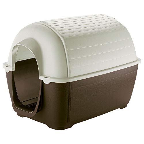 Ferplast Cuccia da Esterno per Cani Kenny 07 Casetta per Cani in Resina Termoplastica Resistente Urti e Raggi UV, Sistema di Drenaggio, Griglia per L'Aerazione, Smontabile, 80 X 111,6 X 80 cm