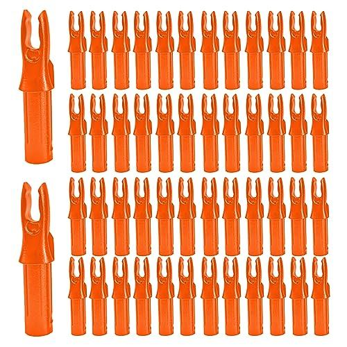 SVUPUE Cocca di Freccia, 50 Pezzi Freccia Plastica Nock per aste da 6,2 mm di Diametro (Arancia…)