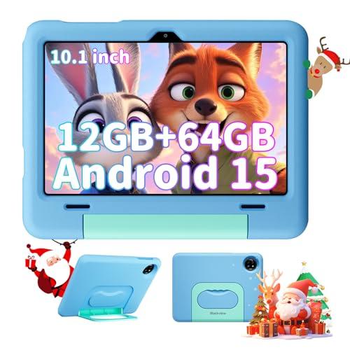 Blackview Tablet Bambini 10 Pollici, Android Tablet per Bambini 3 a 12 Anni, 12GB RAM + 64GB ROM/2TB TF, Controllo Genitori, Gemini AI 2.0, 8MP + 5MP, Face ID, 6600mAh/Widevine L1/WiFi/GMS/GPS/BT 5.0