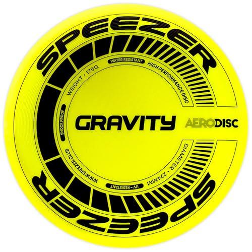 SPEEZER® Gravity Frisbee 175 g – Il disco da lancio professionale giallo neon è il gioco all'aperto divertente – disco frisbee per bambini adulti – Ultimate Flying Disc giocattolo da spiaggia