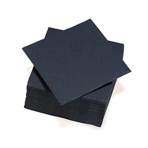 Le Nappage - Tovaglioli di Carta Tex Touch - Colore Nero - Tovaglioli di Carta Certificata FSC® - Riciclabili e Biodegradabili - Set di 40 Tovaglioli Grande Formato 38 x 38 cm Neri