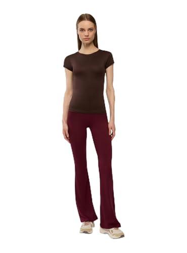 TERRANOVA Pack 2 Leggings Lunghi Donna a Zampa – Vita Alta, Fit Aderente, Look Casual – 1x Nero, 1x Bordeaux – L