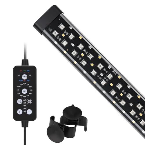 hygger Sommergibile Illuminazione per Acquario,24/7 Spettro Completo Luce LED per Acquario,14W Submersible Lampada Aquarium LED con 9 Colori per Acquario da 41-68cm Tank