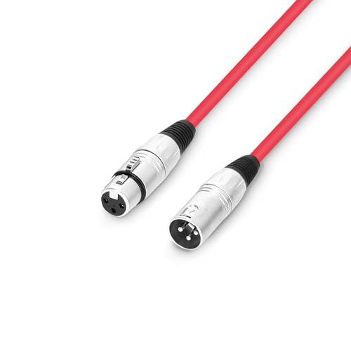 Adam Hall Cables 3 STAR MMF 0050 RED - Cavo microfono XLR femmina su XLR maschio, 0,5 m, rosso