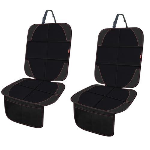 MORROLS Set di 2 protezioni per sedili auto, in pelle, con fondo antiscivolo, impermeabili, grandi tasche a rete in pelle e tessuto, per SUV, berlina, bagagliaio