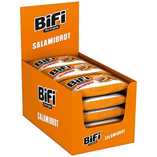 BiFi Original Salamibrot, Salame e Pane Speziato a Lievitazione Naturale, da Gustare in Viaggio, in Ufficio o Quando fai Sport, Con Pepe, Coriandolo e Aglio, Confezione da 16 (16 X 55 g)