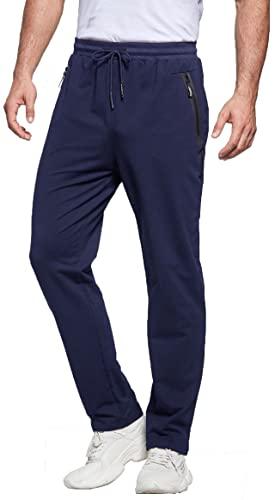 ZOXOZ Pantaloni Tuta Uomo Sportivi Pantalone Uomo Joggers Cotone Pantaloni Elasticizzati Uomo Jogging Slim Fit Felpa Corsa Fitness con Elastico in Vita Coulisse Regolabile Tasche Blu L