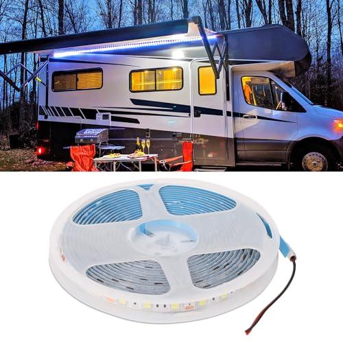 Kit Luce LED per Camper, 12V 5m Bianco Luce per Tenda da Campeggio RV Underglow LED Light Kit Luci per Tendalino Camper per Camper Roulotte da Viaggio Camion di Cibo