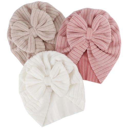 DRESHOW 3 Pezzi Cappello Turbante Bambina Cappellini Berretti e Cappellin per Infantile Bambino Neonato Ragazza