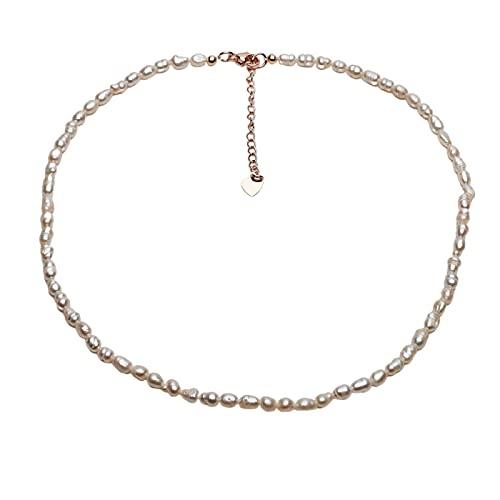 Collana girocollo con perline fatta a mano per donne e ragazze | Collana girocollo con pietre preziose curative con pietre preziose naturali | Regalo per ragazze (Perla bianca)