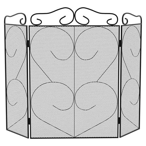 Fire Vida Tapton 3 Panel Screen/Spark Guard, Metallo, Nero, Acciaio, H 58 x L 81 x P 23 cm Circa