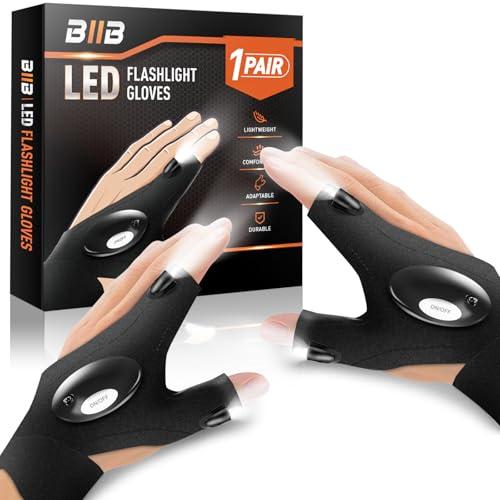 BIIB Regalo Uomo, Guanti con Luce LED Gadget Utili, Regalo Uomo Compleanno, Regalo Anniversario per Lui, Regali per Lui/Lei, Idee Regalo Natale Uomo, Festa del Papa Idee Regalo