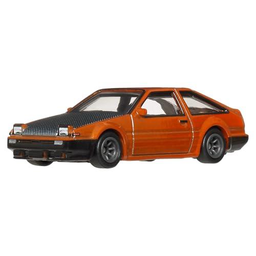 Hot Wheels Premium Car Culture - Toyota AE86 Sprinter Trueno, modellino da collezione in scala 1:64 con telaio in metallo e pneumatici Real Riders, 3+ anni, JKF10
