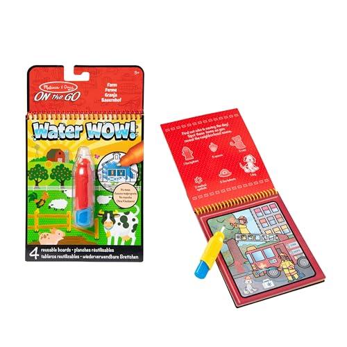 Melissa & Doug Water Wow! Libro Magico da Colorare con Pennello ad Acqua - Tema Fattoria, Gioco Educativo da Viaggio per Bambini 3+ Anni