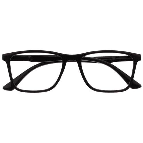 OPULIZE NYX Occhiali luce blu donna e uomo - Occhiali da lettura Antibagliore - Occhiali per computer - Protezione UV - Rettangolare - Nero - + 1.00