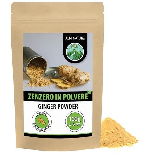 Alpi Nature Zenzero in Polvere 100g, Radice di Zenzero Essiccata e Macinata per Cucina