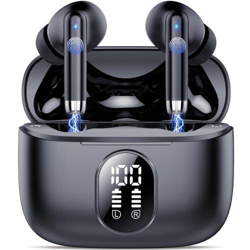 QXQ Cuffie Bluetooth, 2026 Nuovo Auricolari Bluetooth 5.4 Hi-Fi Stereo con 4 ENC Mics, 40 Ore Mini Cuffie Wireless Cancellazione Rumore Cuffiette Bluetooth, Cuffie Senza Filo per Android/iOS, Nero