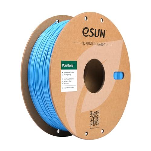 eSUN Filamento PLA 1,75 mm, filamento di Basic PLA per stampanti 3D Precisione dimensionale +/- 0,05 mm, bobina da 1 kg (2,2 libbre) Filamento PLA veloce per stampanti 3D, Azzurro